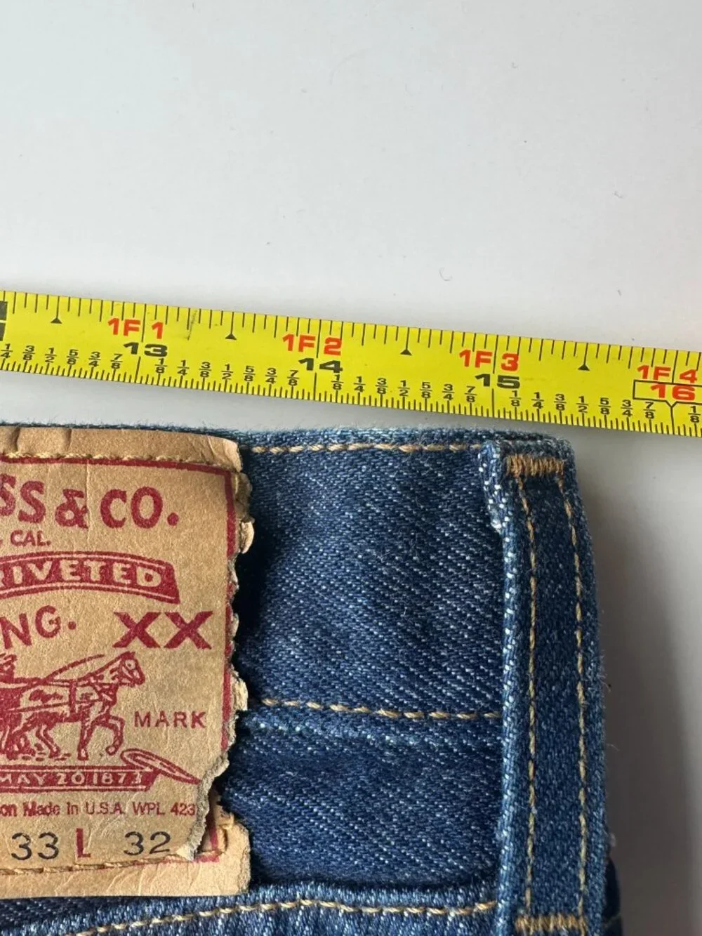 Vintage Levi's 501xx Made in USA Button Fly Jeans W31 L29 Dark Wash Heritage
